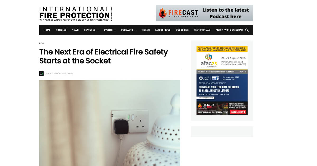 You are currently viewing The Next Era of Electrical Fire Safety Starts at the Socket
