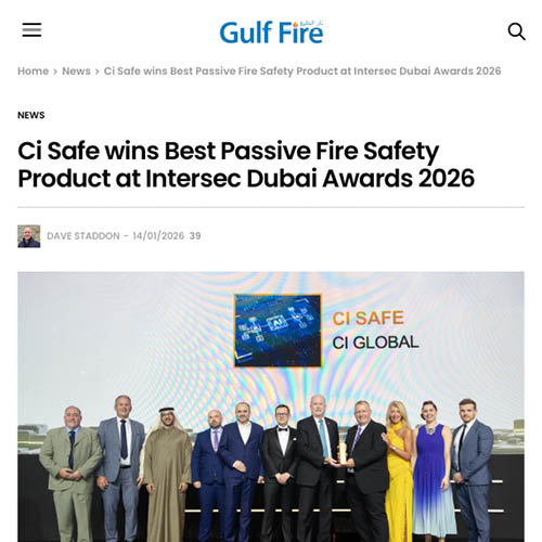 You are currently viewing Ci Safe wins Best Passive Fire Safety Product at Intersec Dubai Awards 2026