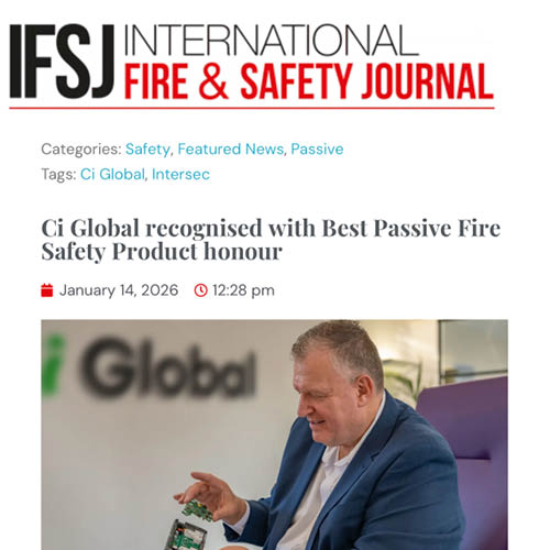 You are currently viewing Ci Global recognised with Best Passive Fire Safety Product honour