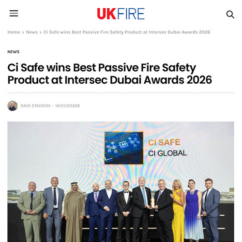 You are currently viewing Ci Safe wins Best Passive Fire Safety Product at Intersec Dubai Awards 2026